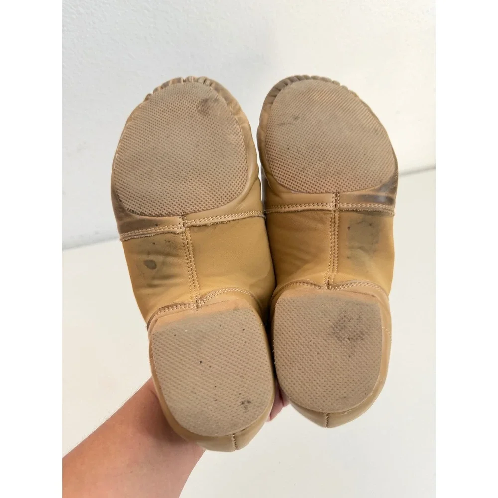 Balera B80 Tan Leather Slip On Jazz Shoes Dance Split Sole Size 8.5AD W - Picture 3 of 5